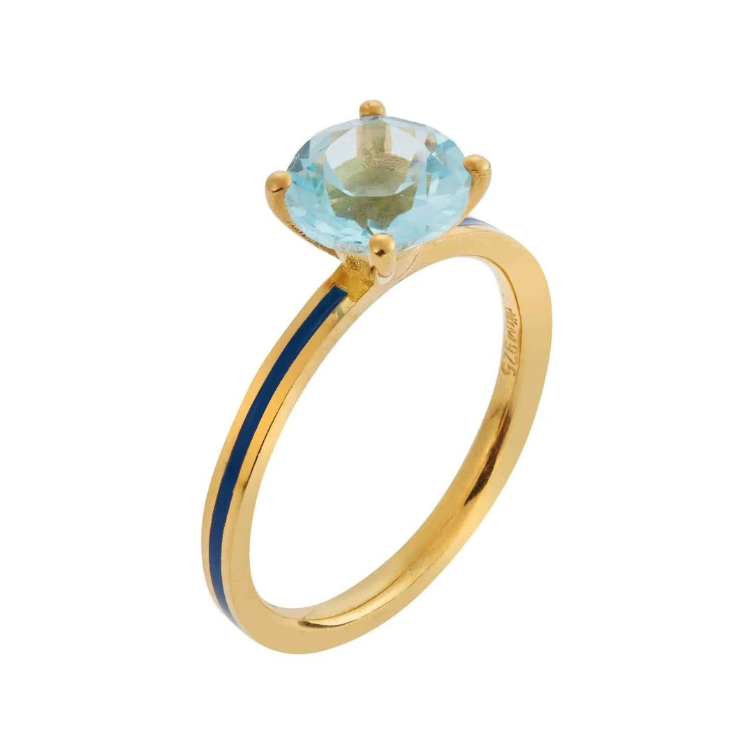 Blue Topaz Enamel Slim Band - Eye M Neon Rocks - Ileana Makri store