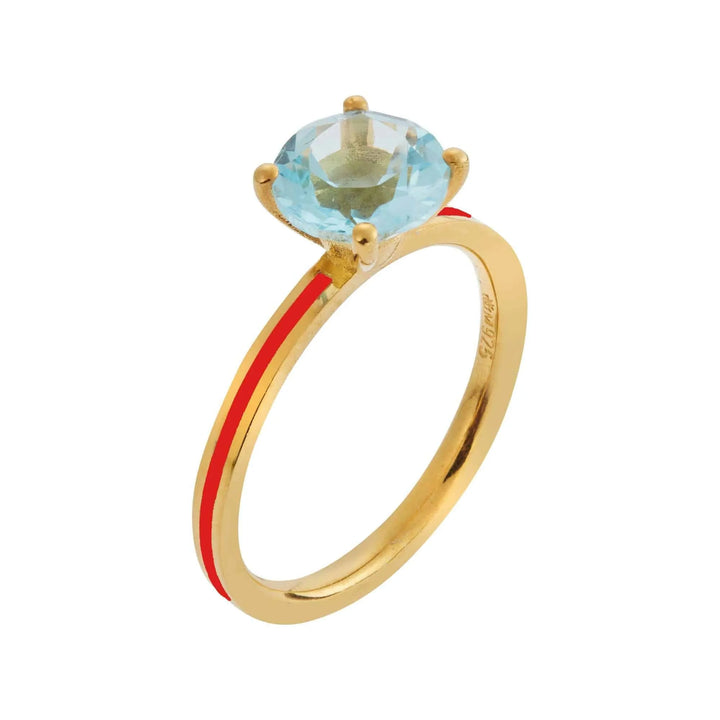 Blue Topaz Enamel Slim Band - Eye M Neon Rocks - Ileana Makri store