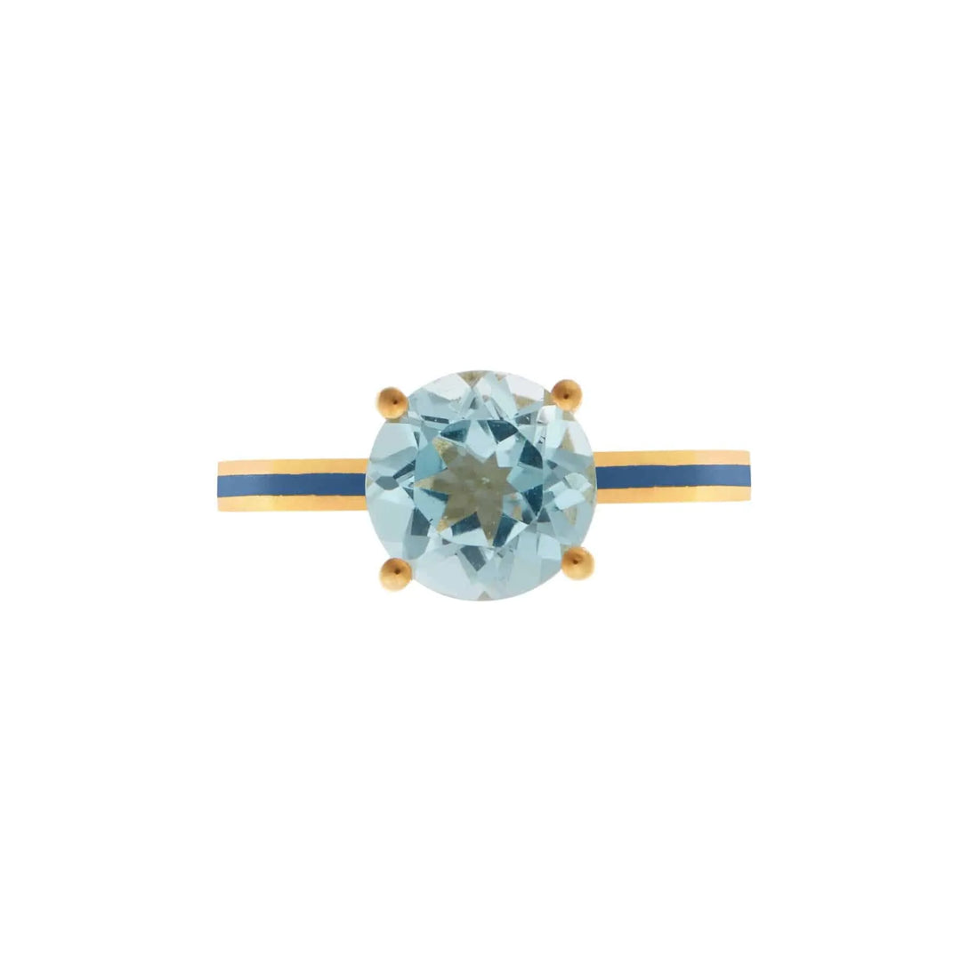 Blue Topaz Enamel Slim Band - Eye M Neon Rocks - Ileana Makri store