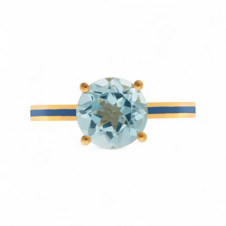 Blue Topaz Enamel Slim Band - Eye M Neon Rocks - Ileana Makri