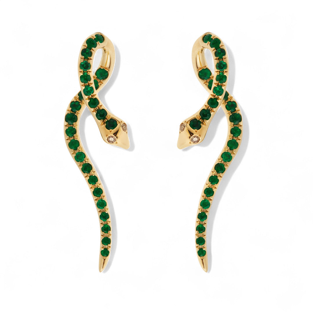 Boa Emerald Earrings - SNAKES - Ileana Makri