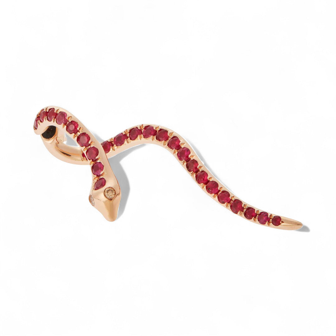 Boa Ruby Earrings - SNAKES - Ileana Makri