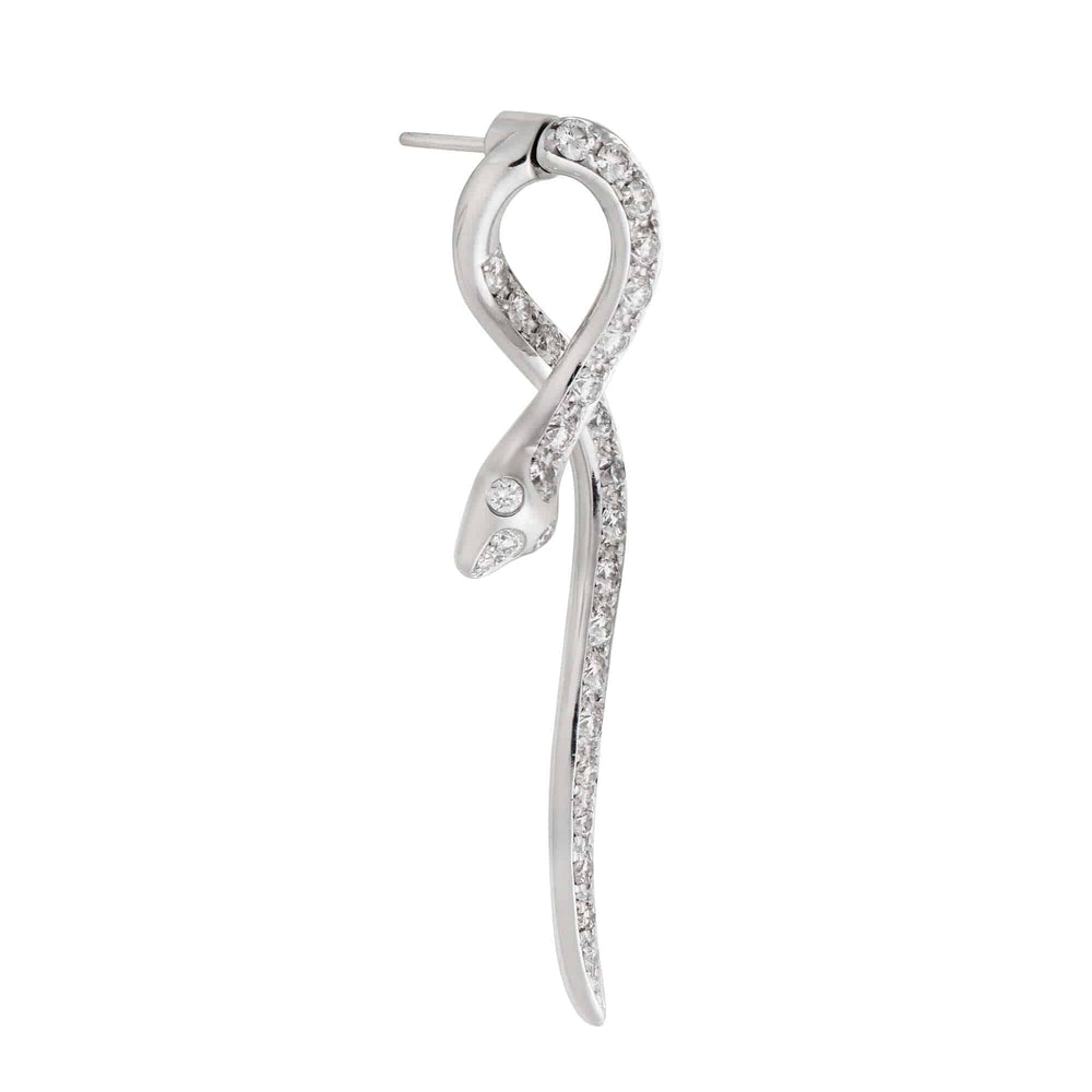 Boa White Diamond Earrings - SNAKES - Ileana Makri