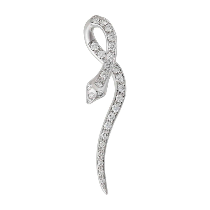 Boa White Diamond Earrings - SNAKES - Ileana Makri