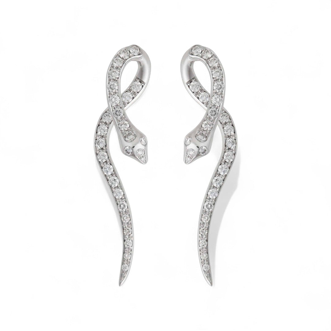 Boa White Diamond Earrings - SNAKES - Ileana Makri