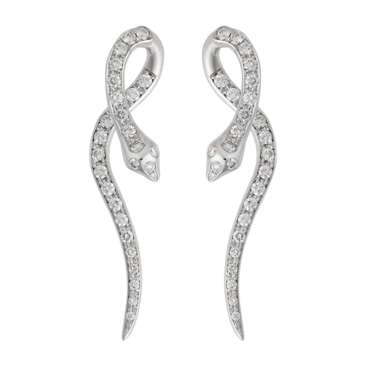 Boa White Diamond Earrings - SNAKES - Ileana Makri