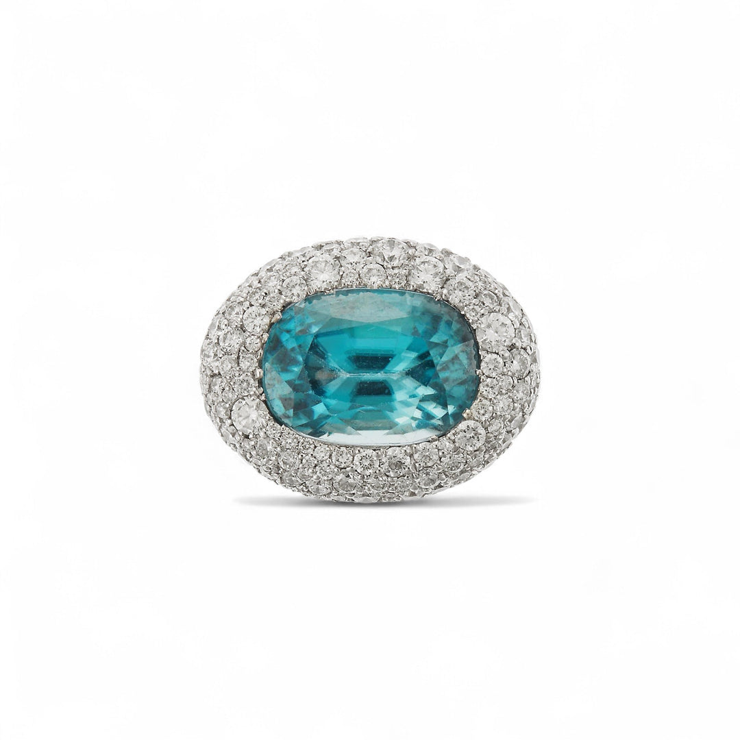 Brilliant Blue Cocktail Ring - One of a Kind - Ileana Makri