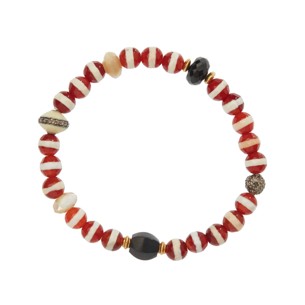 Brown Agate Stripe Bracelet 14 - Globetrotter - Ileana Makri