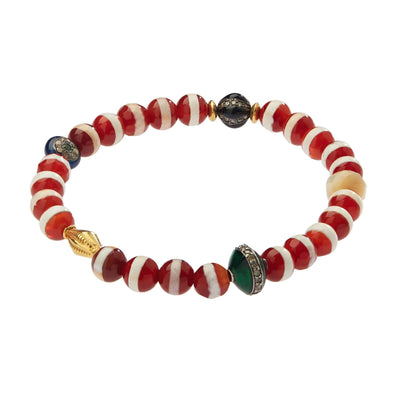 Brown Agate Stripe Bracelet 16 - Globetrotter - Ileana Makri store
