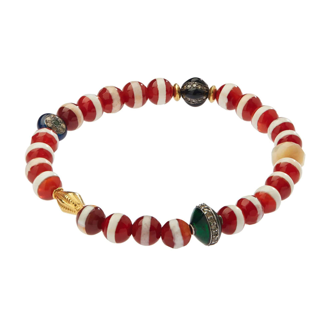 Brown Agate Stripe Bracelet 16 - Globetrotter - Ileana Makri