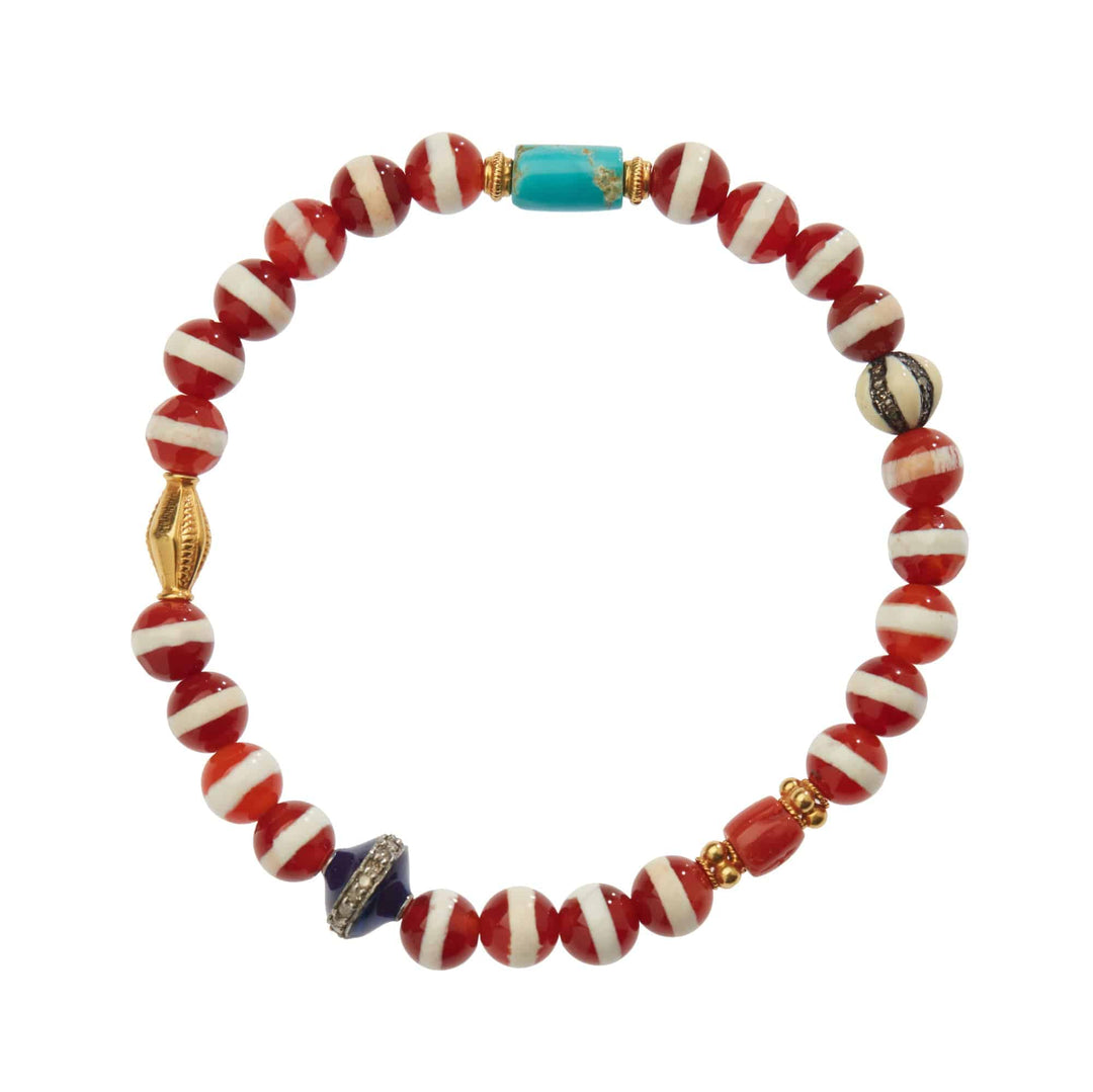 Brown Agate Stripe Bracelet 20 - Globetrotter - Ileana Makri