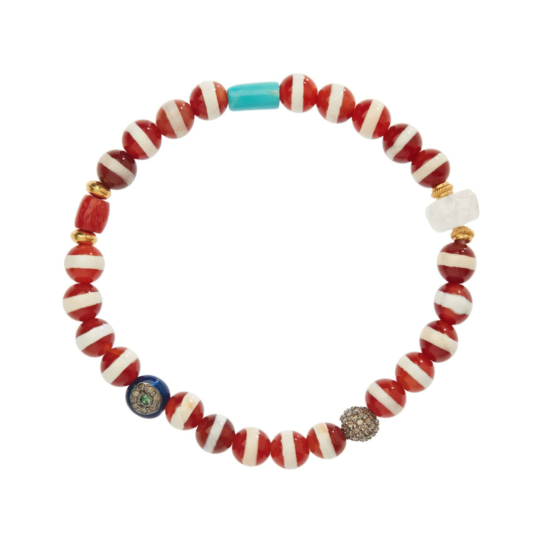 Brown Agate Stripe Bracelet 21 - Globetrotter - Ileana Makri