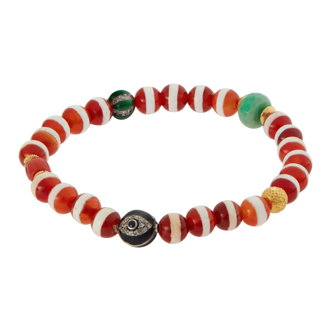 Brown Agate Stripe Bracelet 76 - Globetrotter - Ileana Makri
