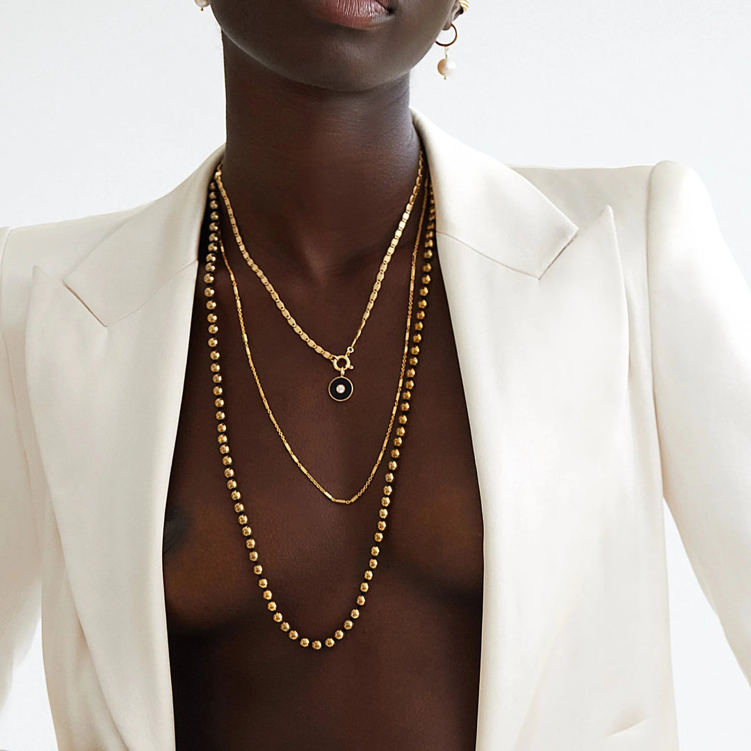 Bubble Solitaire Enamel Necklace - Eye M Core - Ileana Makri