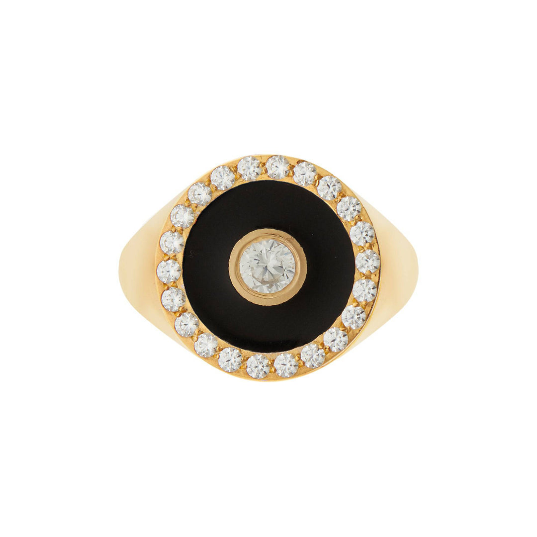 Bubble Solitaire Enamel Ring - Eye M Core - Ileana Makri store