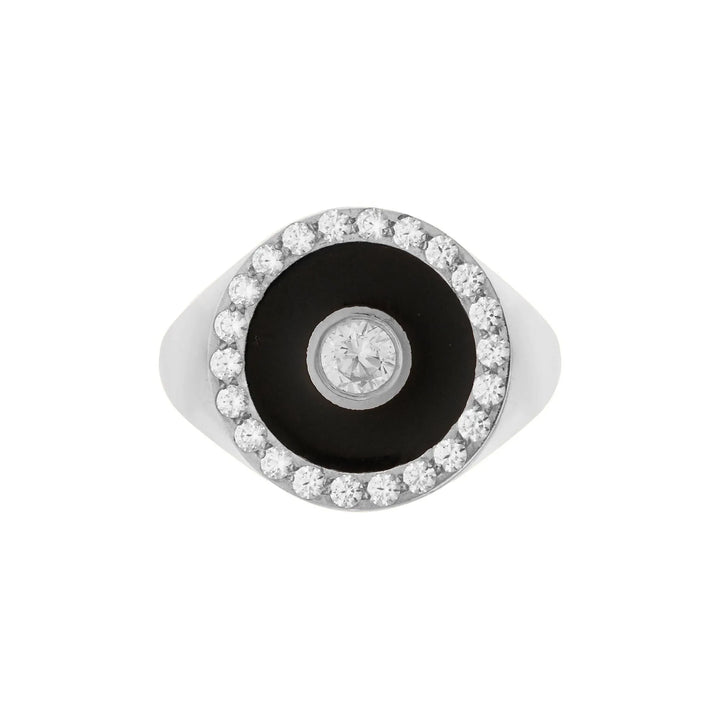 Bubble Solitaire Enamel Ring - Eye M Core - Ileana Makri store