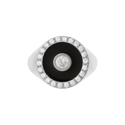 Bubble Solitaire Enamel Ring - Eye M Core - Ileana Makri store