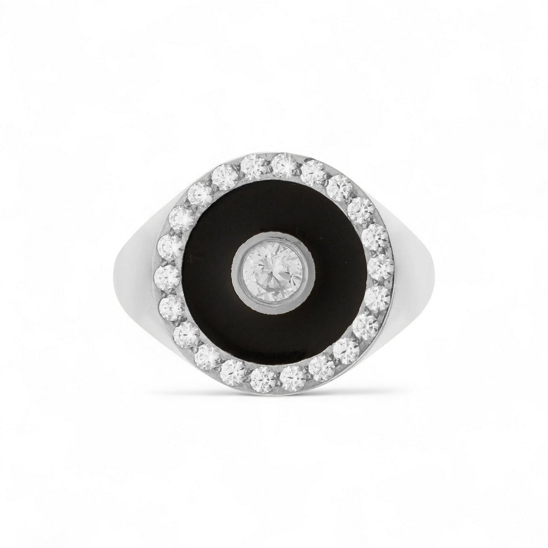 Bubble Solitaire Enamel Ring - Eye M Core - Ileana Makri