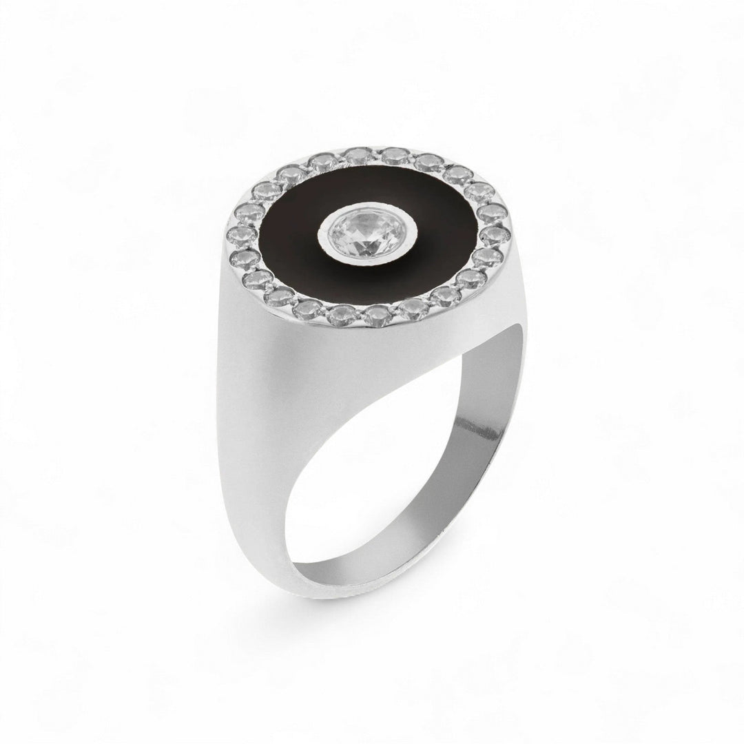 Bubble Solitaire Enamel Ring - Eye M Core - Ileana Makri