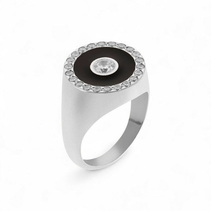 Bubble Solitaire Enamel Ring - Eye M Core - Ileana Makri