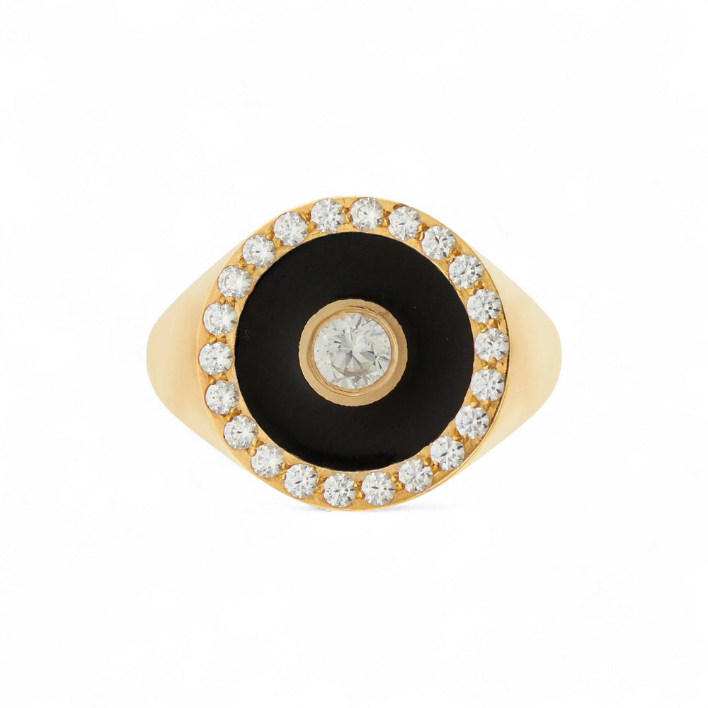 Bubble Solitaire Enamel Ring - Eye M Core - Ileana Makri