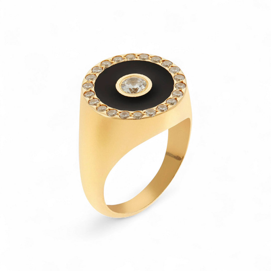 Bubble Solitaire Enamel Ring - Eye M Core - Ileana Makri