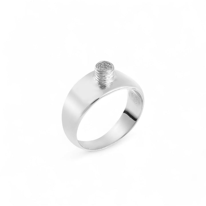 Butterfly Screw Ring Pave W - D - Divine Mechanics - Ileana Makri