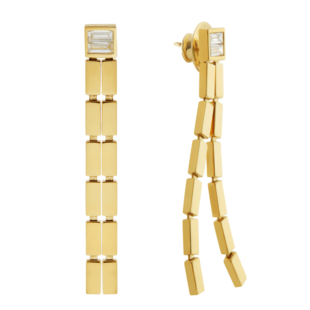 Double Waterfall Earrings Y-D - Cascade - Ileana Makri store