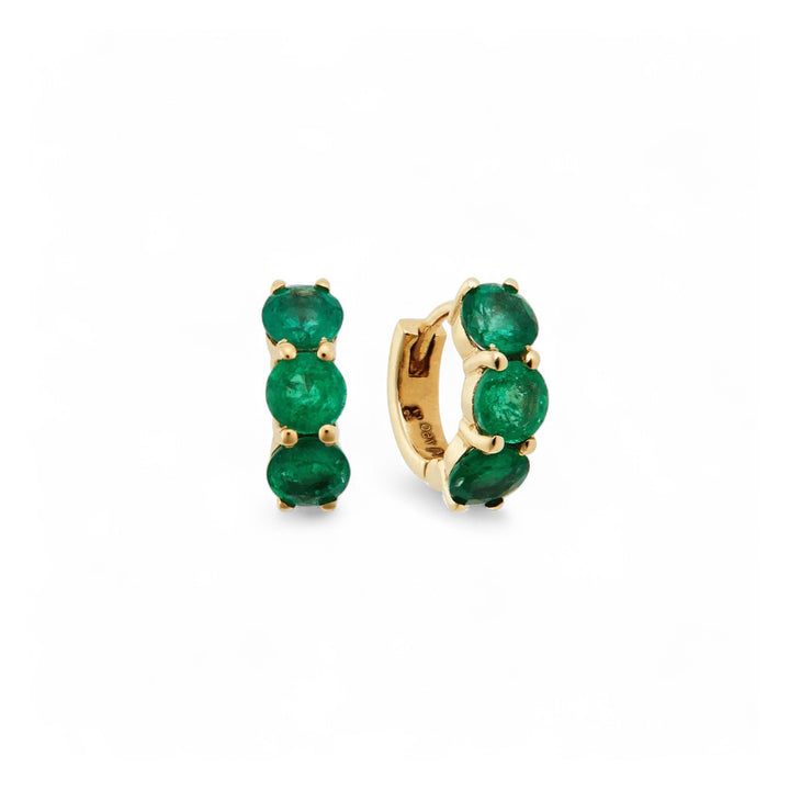Huggie Hoops Emerald