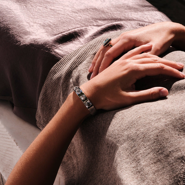 Celeste Diamond Bangle Bracelet - Fête - Ileana Makri