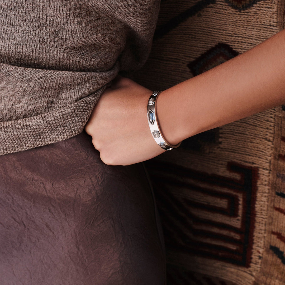 Celeste Diamond Bangle Bracelet - Fête - Ileana Makri
