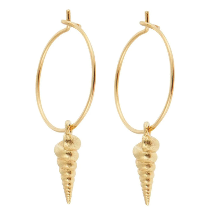 Cerith Shell Mini Hoops BR-SLV-YP - Eye M Sea Treasures - Ileana Makri store