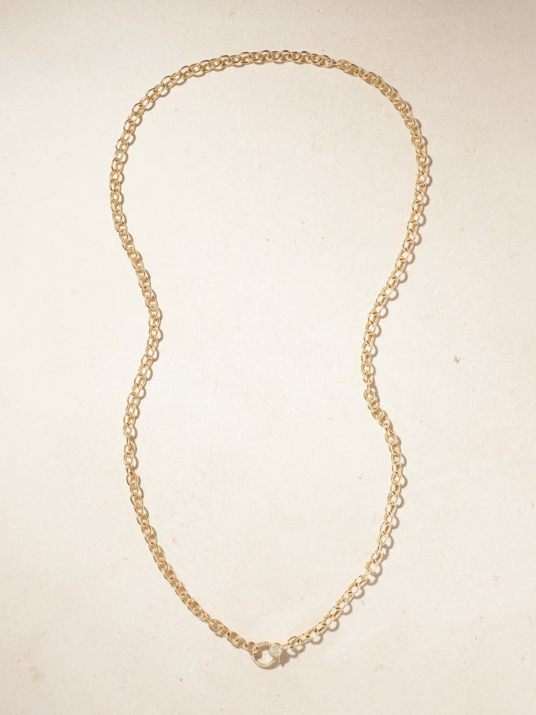 Round Link Chain Large Diamond Lock Y14-D (80cm)
