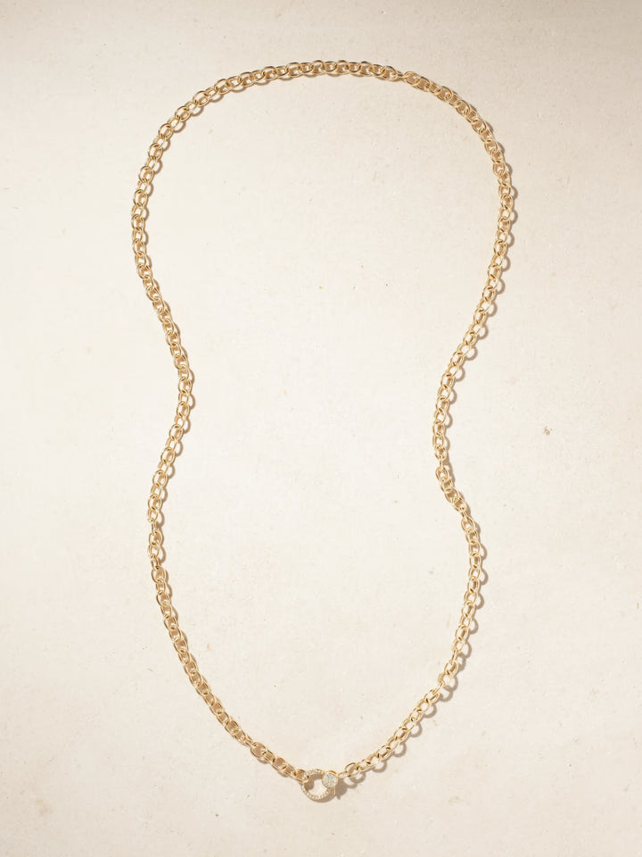 Round Link Chain Large Diamond Lock Y14-D (80cm)