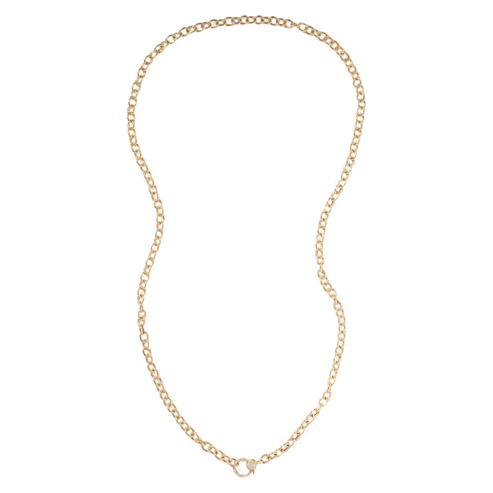 Round Link Chain Large Diamond Lock Y14-D (80cm)