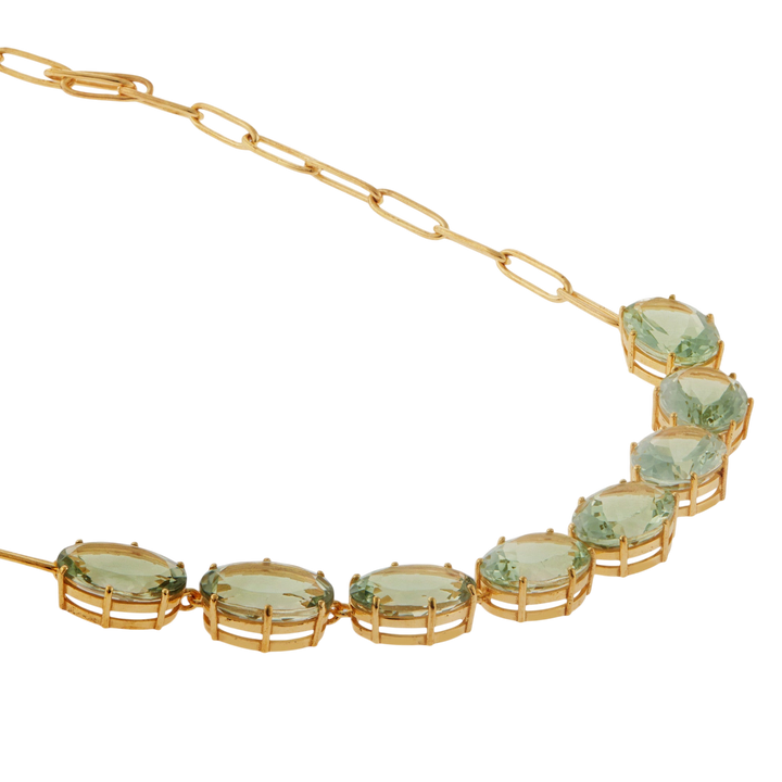 Chained Crown Necklace Green Amethyst - Crown - Ileana Makri