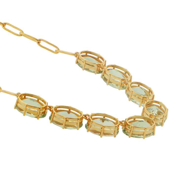 Chained Crown Necklace Green Amethyst - Crown - Ileana Makri
