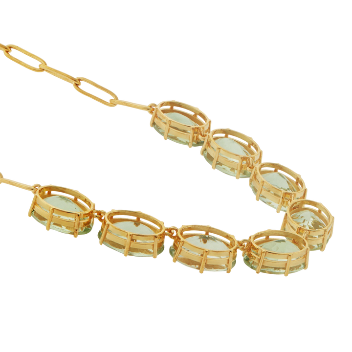 Chained Crown Necklace Green Amethyst - Crown - Ileana Makri