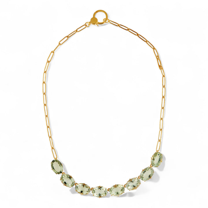 Chained Crown Necklace Green Amethyst - Crown - Ileana Makri
