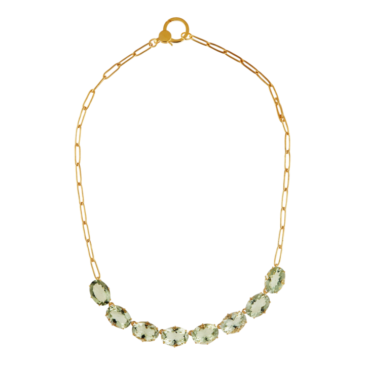 Chained Crown Necklace Green Amethyst - Crown - Ileana Makri