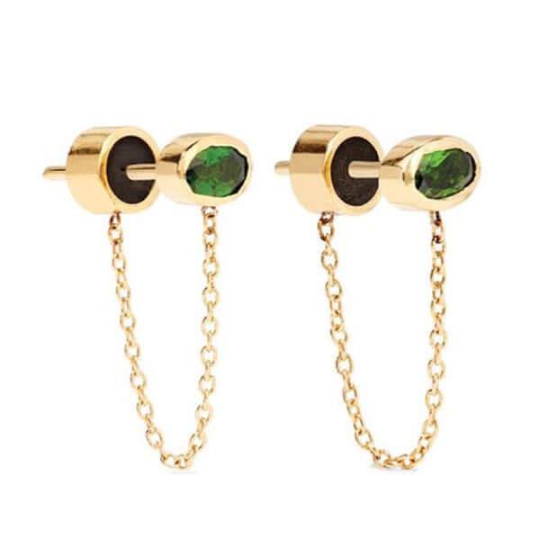 Chained Pond - Oval Earrings - Eye M UFO - Ileana Makri