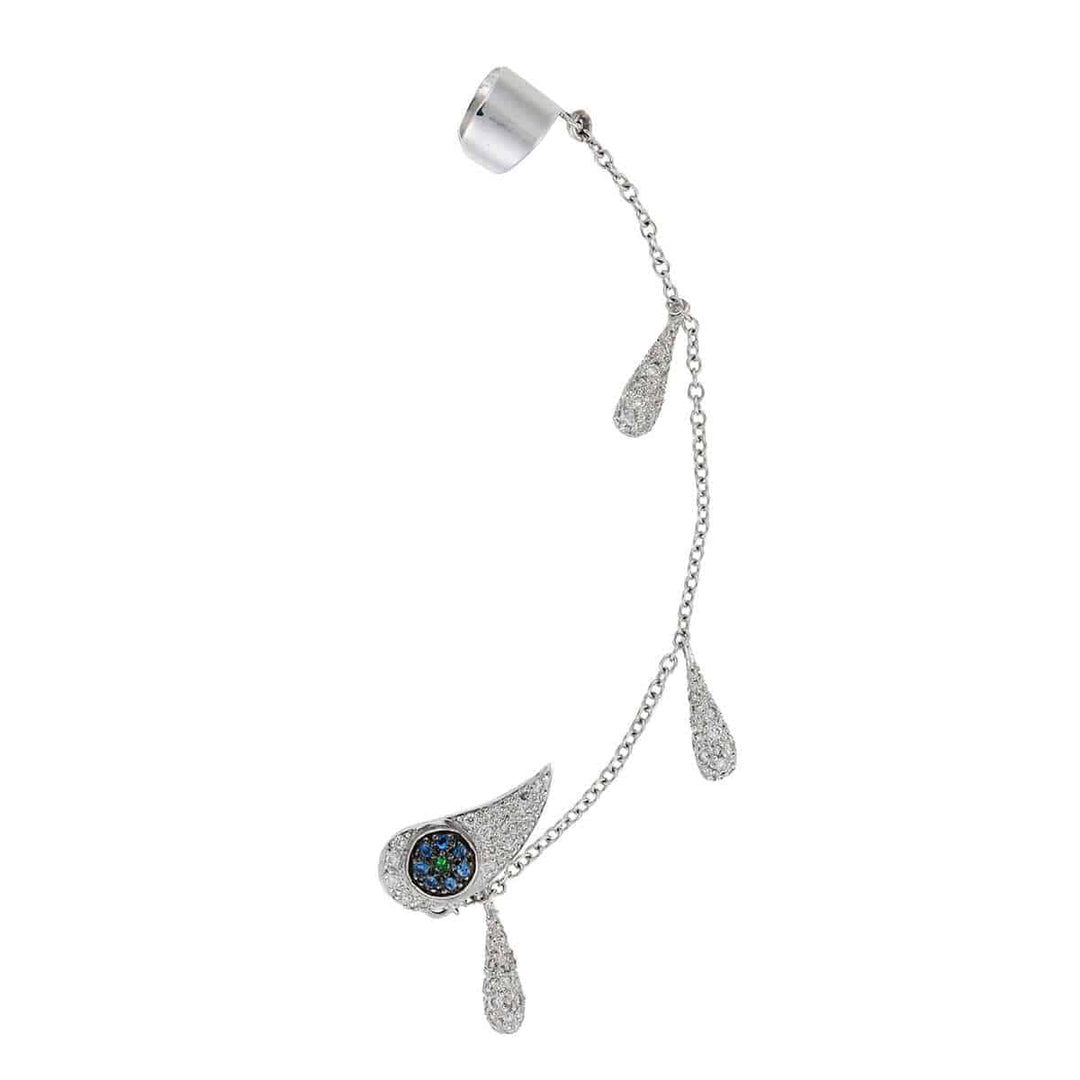 Chained Tears Earring W - D - Bs - Ts - Crying Eyes - Ileana Makri