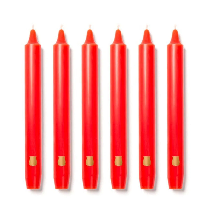 Red Madeleine Tapered Candles (Box of 6)