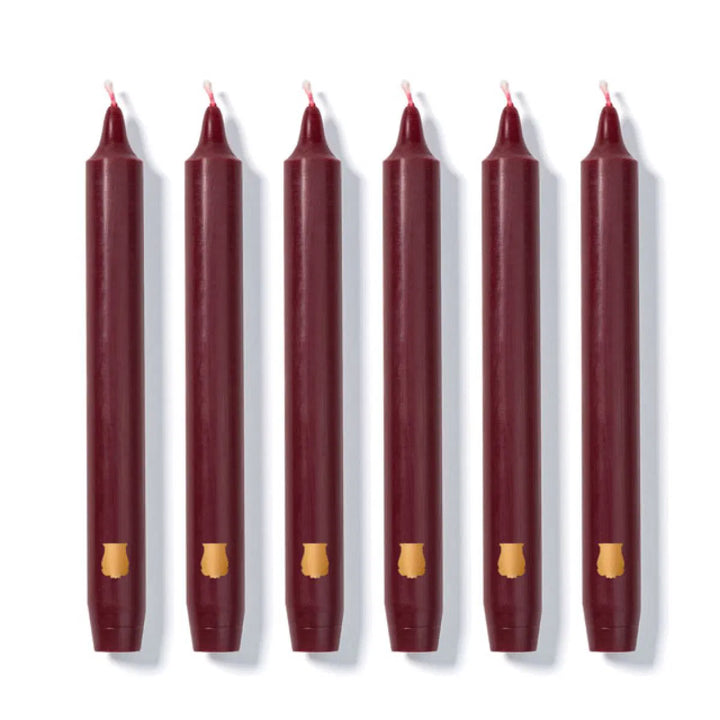 Burgundy Madeleine Tapered Candles (Box of 6)