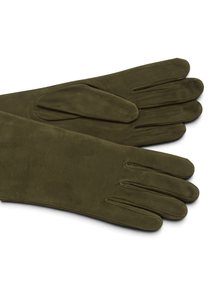Christina Suede Gloves Olive - Agnelle - Ileana Makri