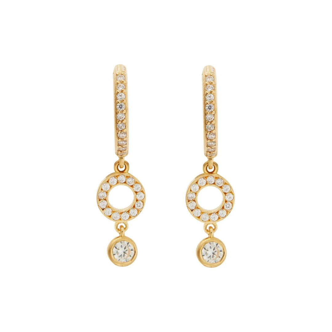 Circle Dot Drop Hoops - Eye M Core - Ileana Makri