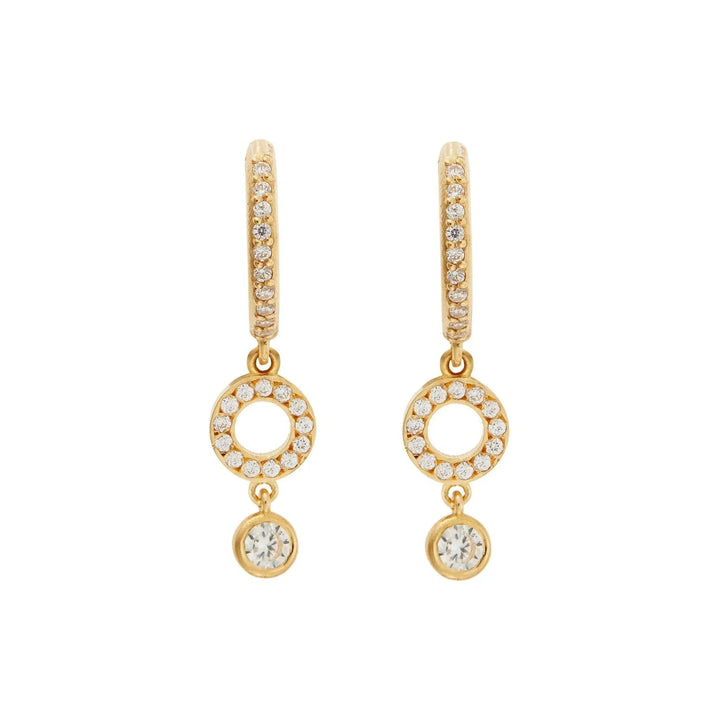 Circle Dot Drop Hoops - Eye M Core - Ileana Makri
