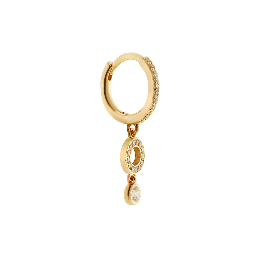 Circle Dot Drop Hoops - Eye M Core - Ileana Makri