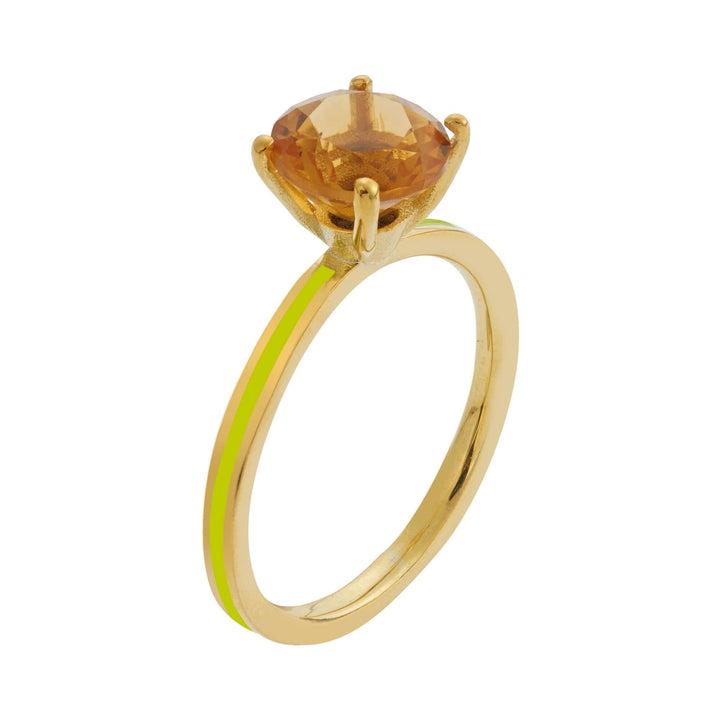 Citrine Enamel Slim Band - Eye M Neon Rocks - Ileana Makri store