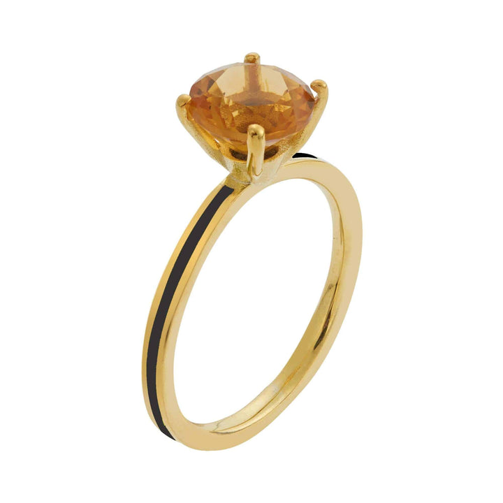 Citrine Enamel Slim Band - Eye M Neon Rocks - Ileana Makri store